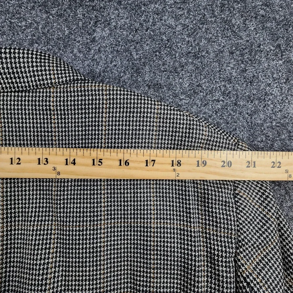 Jos. A. Bank Sport Coat Mens 48R Brown Silk Wool Houndstooth Windowpane Blazer